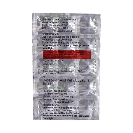 gabapin me 100mg tablet 10's